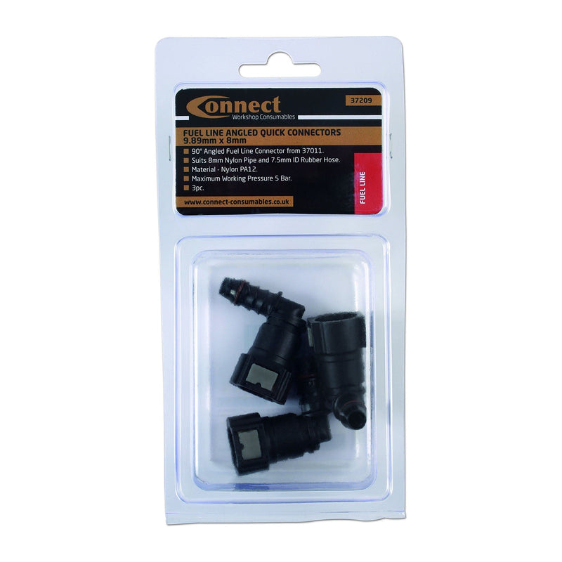 Connect 90 Angled Fuel Line Quick Connectors 9.89 x 8mm 3pc 37209 Tool Connection - Dynamic Drive