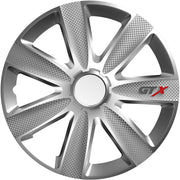 16" Inch GTX Carbon Grey Multi-Spoke Wheel Trim Hub Cap Covers Protectors Versaco  - Dynamic Drive