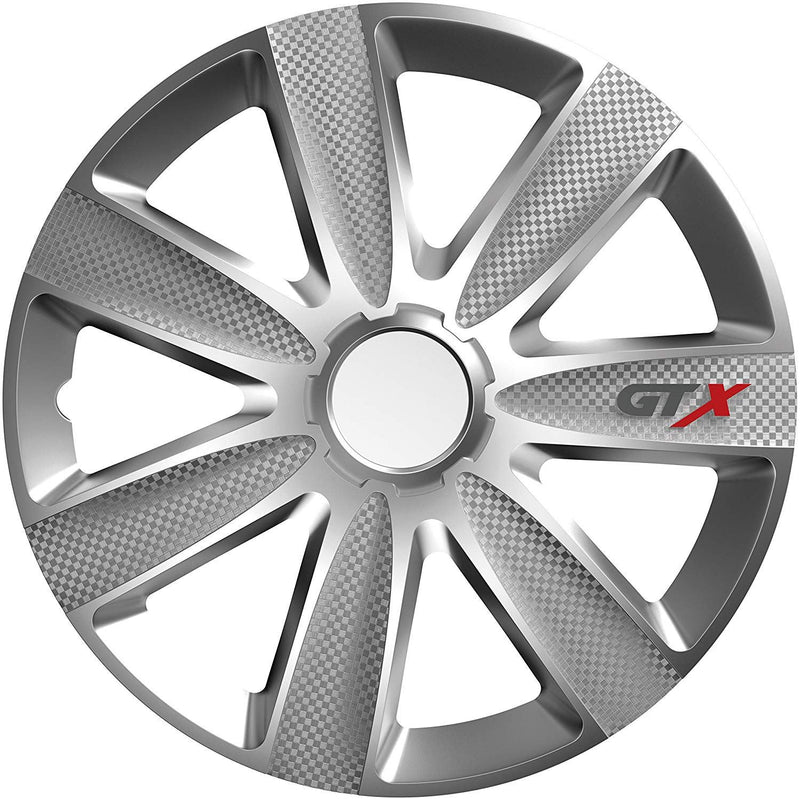 16" Inch GTX Carbon Grey Multi-Spoke Wheel Trim Hub Cap Covers Protectors Versaco  - Dynamic Drive