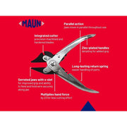 Maun Side Cutter Parallel Pliers with Return Spring 160mm Maun - Dynamic Drive