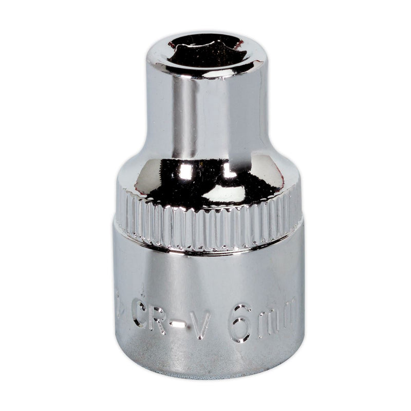 Sealey WallDrive Socket 6mm 3/8"Sq Drive Fully Polished SP3806 Sealey - Dynamic Drive
