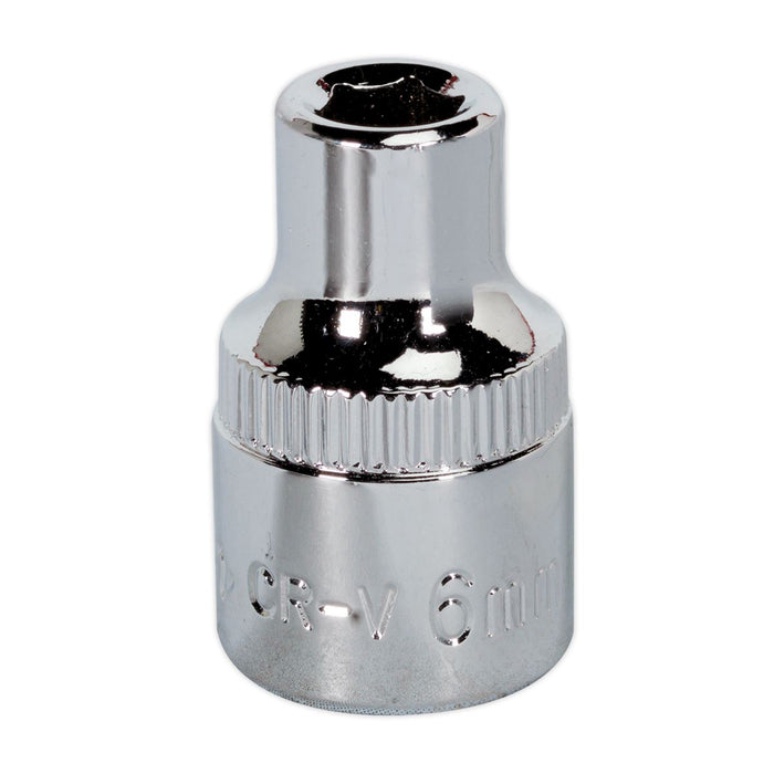 Sealey WallDrive Socket 6mm 3/8"Sq Drive Fully Polished SP3806 Sealey - Dynamic Drive