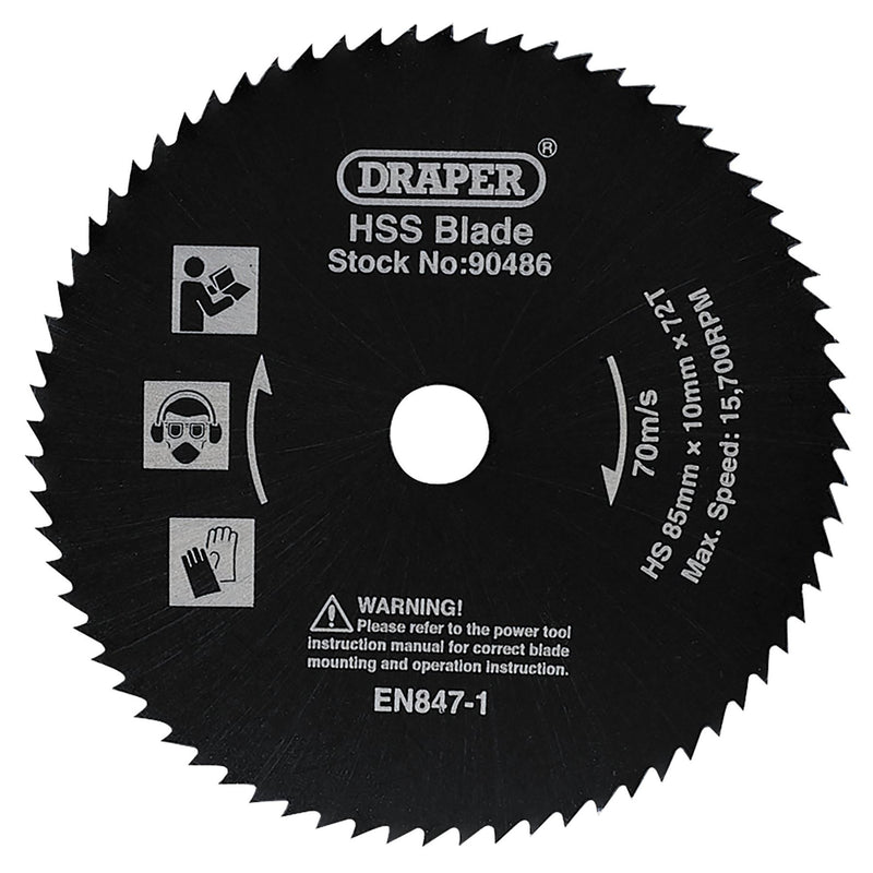 Draper HSS Saw Blade, 85mm 90486 Draper - Dynamic Drive