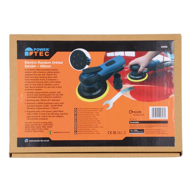Powertec Electric Random Orbital Sander - 150mm PowerTec - Dynamic Drive