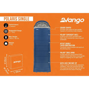 Vango Polaris Single Sleeping Bag Single Neptune Vango - Dynamic Drive