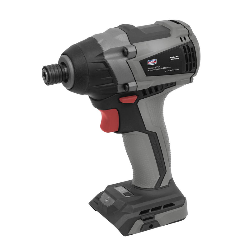 Sealey Brushless Impact Driver 20V SV20 Series 1/4"Hex 200Nm Body Only Sealey - Dynamic Drive