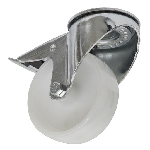 Sealey Castor Wheel Bolt Hole Swivel with Total Lock100mm SCW4100SBL Sealey - Dynamic Drive