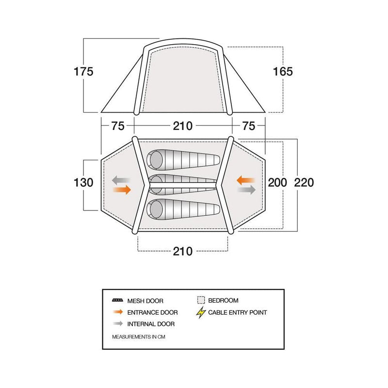 Vango Classic Air 300 3 Person Air Tent Camping Vango - Dynamic Drive