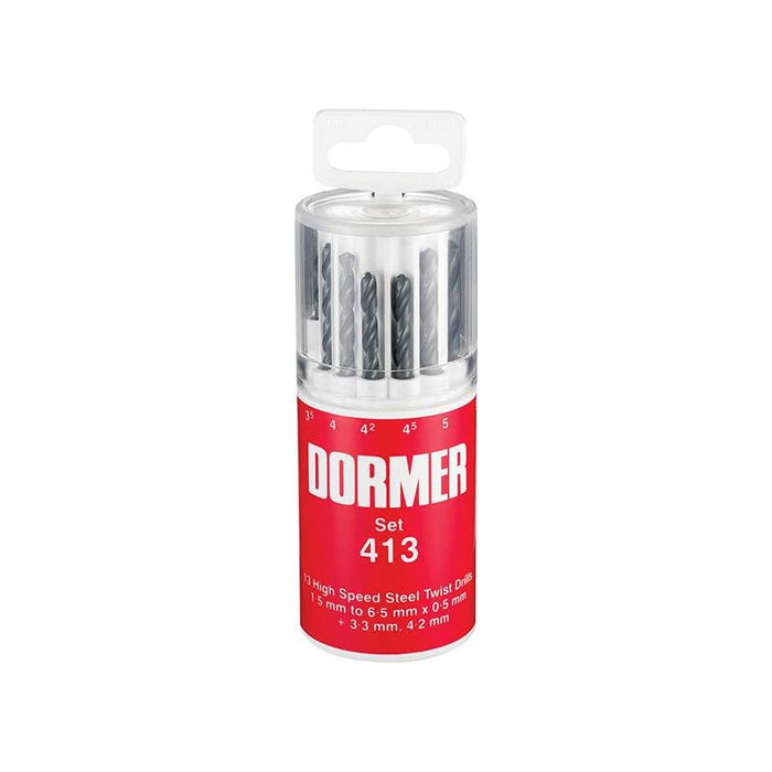 Dormer A191 No.413 Metric HSS Drill Set of 13 1.5-6.5 x 0.5mm Dormer - Dynamic Drive