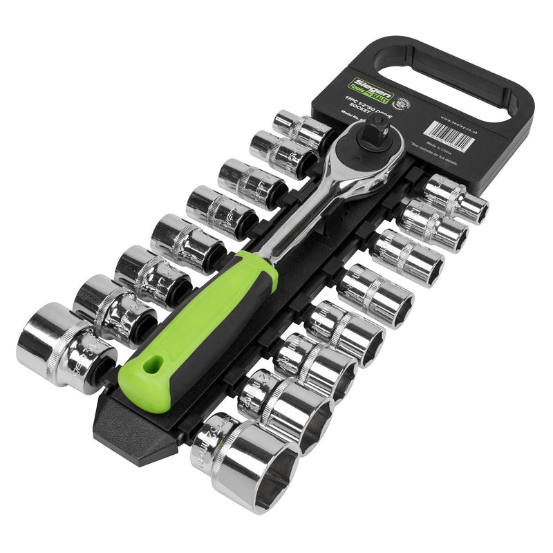 Sealey Socket Set 17pc 1/2"Sq Drive 6pt WallDrive Metric S01245 Sealey - Dynamic Drive