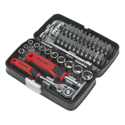 Sealey Premier 38pc 1/4" Drive Socket and Screwdriver Bit Set 72 Tooth Ratchet Sealey  - Dynamic Drive