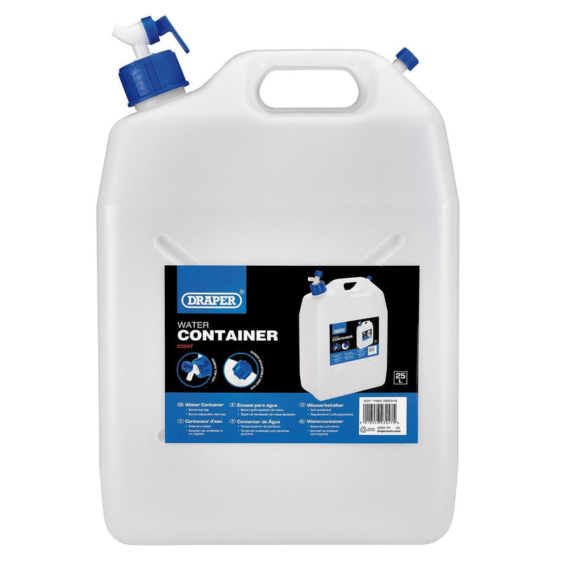 Draper Water Container with Tap, 25L 23247 Draper - Dynamic Drive