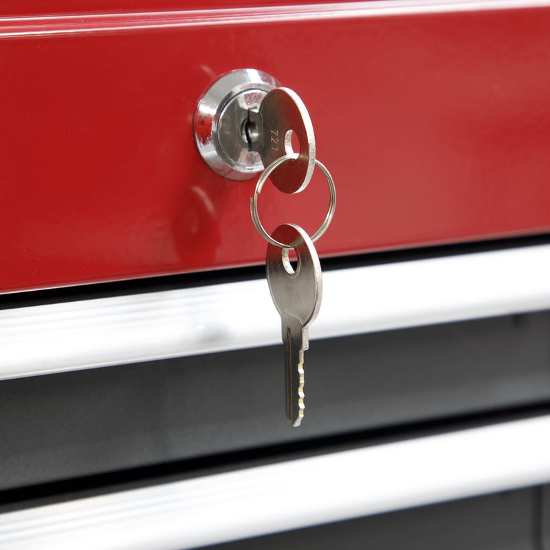 Sealey Topchest 9 Drawer with Ball-Bearing Slides - Red/Grey Sealey  - Dynamic Drive