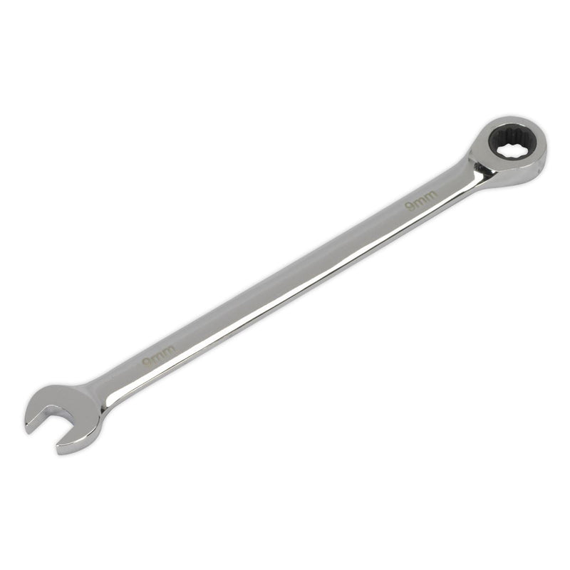 Sealey Combination Ratchet Spanner Extra-Long 9mm AK6391009 Sealey - Dynamic Drive
