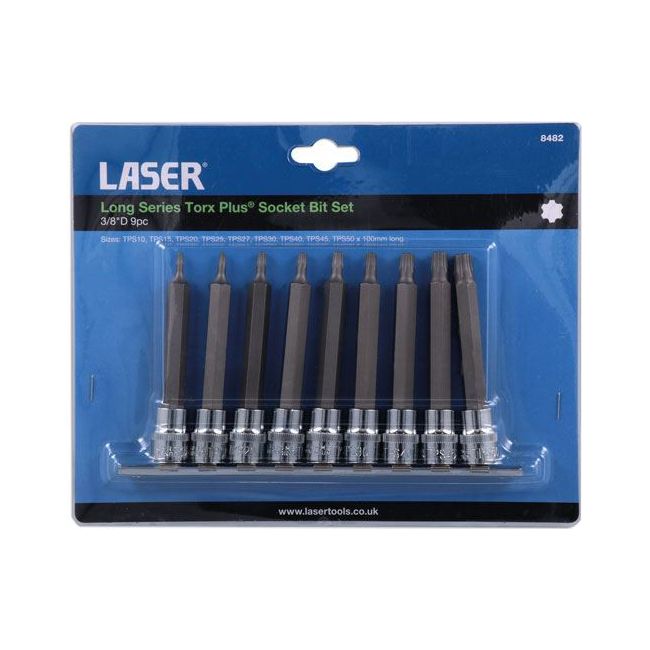 Laser Long Series Torx Plus Socket Bit Set 3/8 "D 9pc 8482 Laser - Dynamic Drive