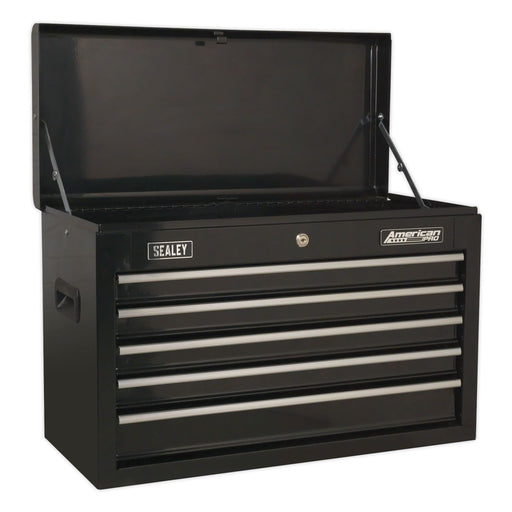Sealey Topchest 5 Drawer with Ball-Bearing Slides Black AP225B Sealey - Dynamic Drive