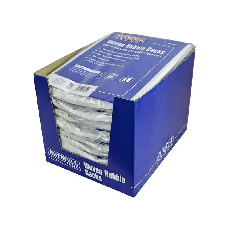 Faithfull Woven White Rubble Sacks (Pack 5) Faithfull - Dynamic Drive