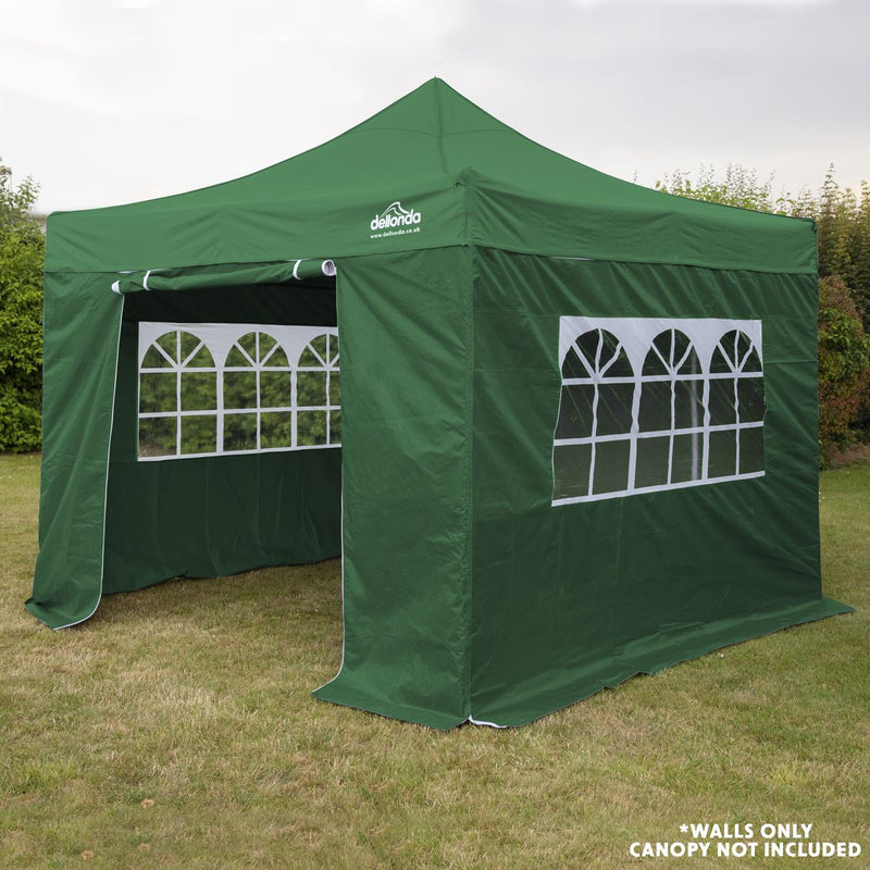 Dellonda Side Walls/Doors/Windows for Gazebo Fits 2 x 2m Models Dark Green Dellonda - Dynamic Drive
