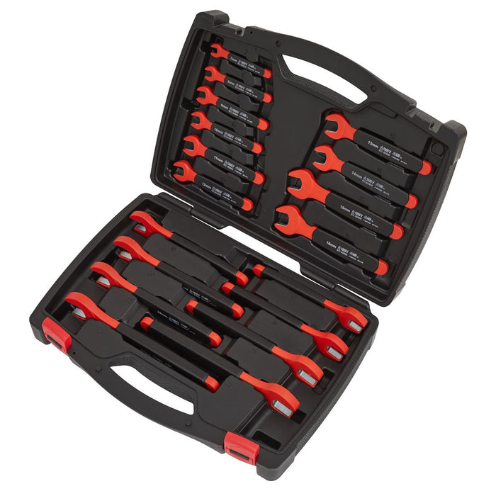Sealey Insulated Open-End Spanner Set 18pc VDE Approved AK63172 Sealey - Dynamic Drive