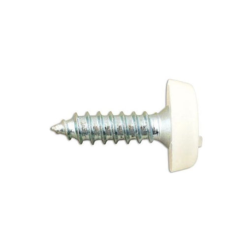 Connect Number Plate Screw 10 x 3/4" White Polytop 100pc 31542 Tool Connection - Dynamic Drive