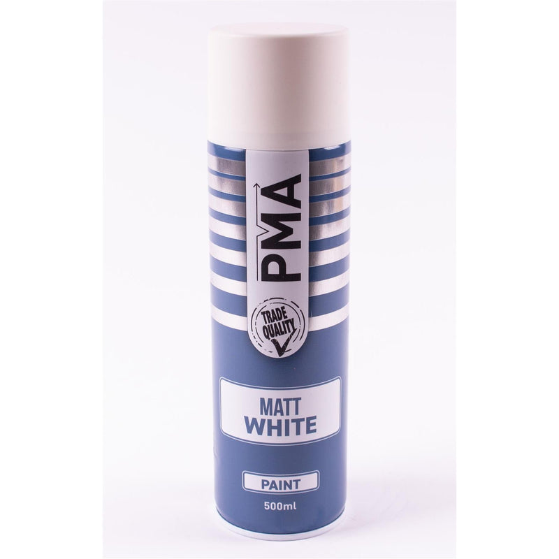 3 x PMA Aerosol Spray Paint Matt White Acrylic High Coverage 500ml PMA - Dynamic Drive