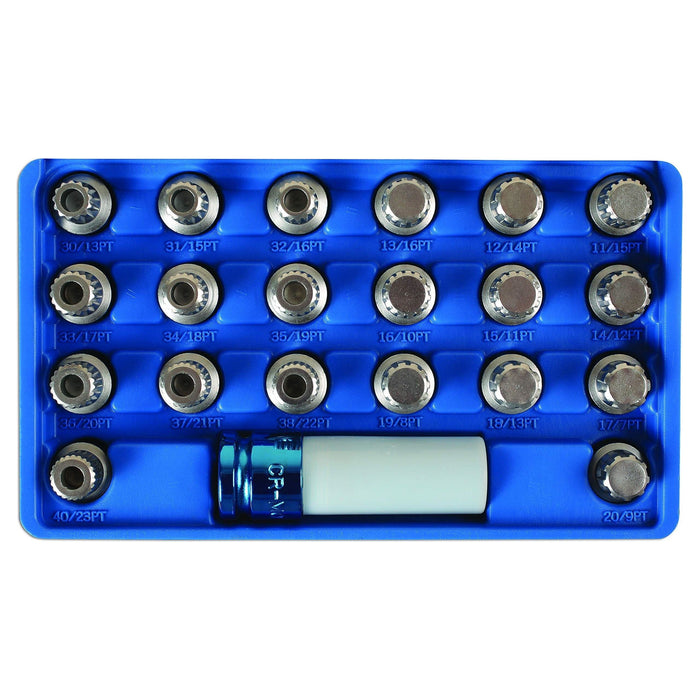 Laser Locking Wheel Nut Key Set 21pc - for BMW 6276 Laser - Dynamic Drive