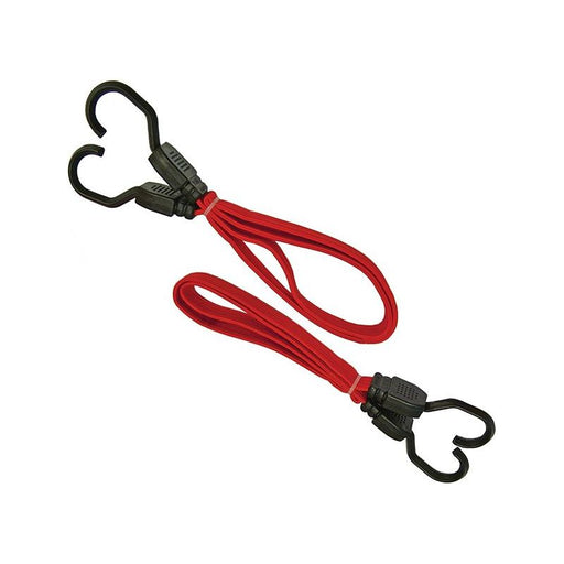 Faithfull Flat Bungee Cord 76cm (30in) Red 2 Piece Faithfull - Dynamic Drive