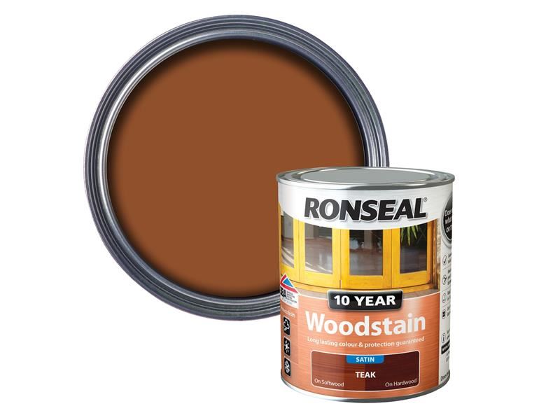 Ronseal 10 Year Woodstain Teak 750ml Ronseal - Dynamic Drive