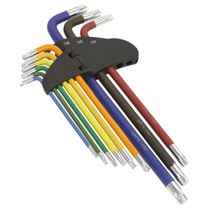 Sealey TRX-Star* Key Set 9pc Colour-Coded Extra-Long AK7194 Sealey - Dynamic Drive