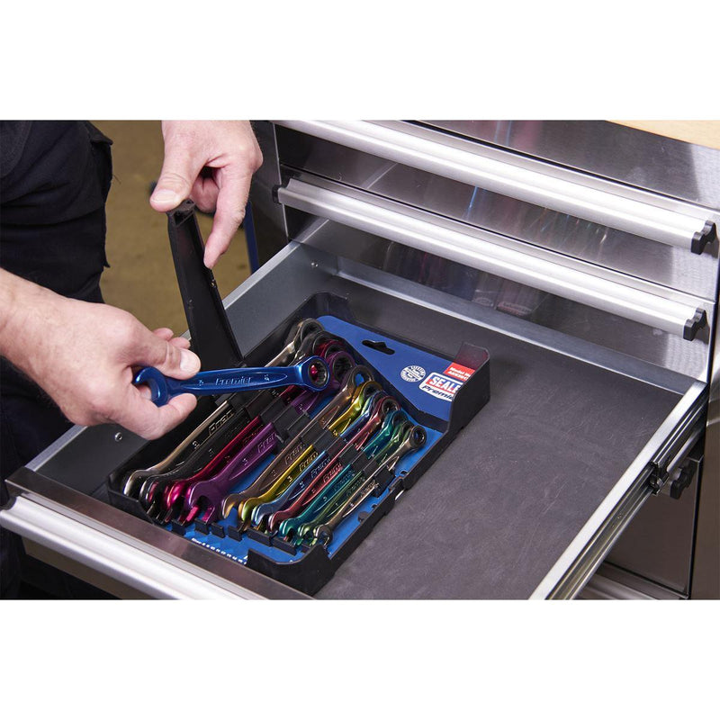 Sealey Combination Ratchet Spanner Set 12pc Multi-Coloured Metric Sealey - Dynamic Drive