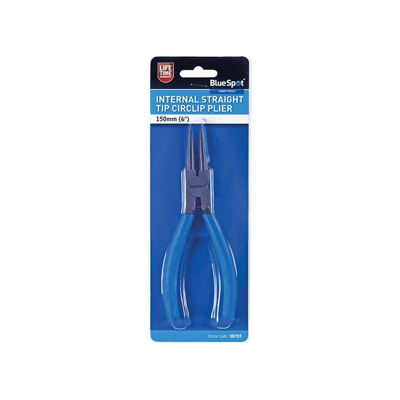 Bluespot Tools Circlip Pliers Internal Straight 150mm (6in) BlueSpot Tools - Dynamic Drive
