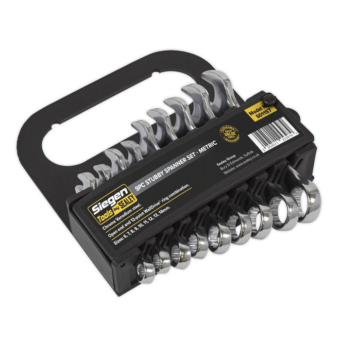 Seigen by Sealey Stubby Spanner Set 9pc Metric S01157 Seigen by Sealey  - Dynamic Drive