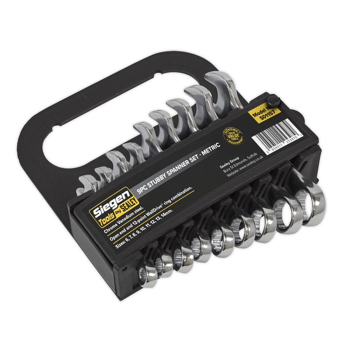Sealey Stubby Combination Spanner Set 9pc Metric S01157 Siegen by Sealey - Dynamic Drive