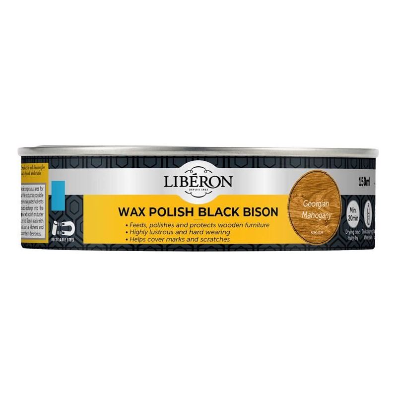 Liberon Black Bison Wax Paste Georgian Mahogany 150ml Liberon - Dynamic Drive