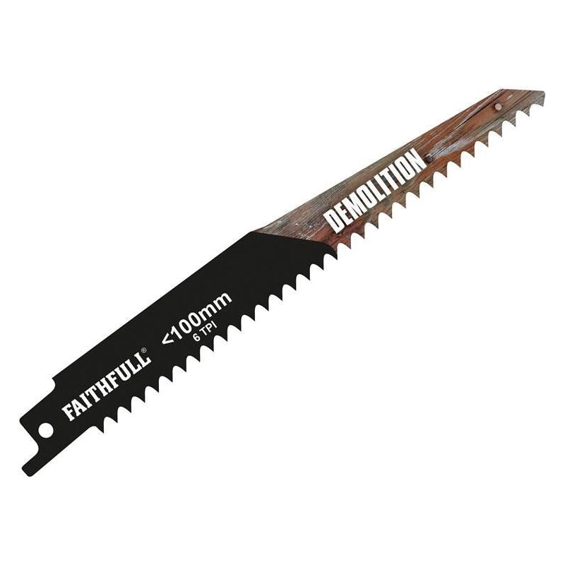 Faithfull S611DF Bi-Metal Sabre Saw Blade Demolition 150mm 6 TPI (Pack of 5) Faithfull - Dynamic Drive