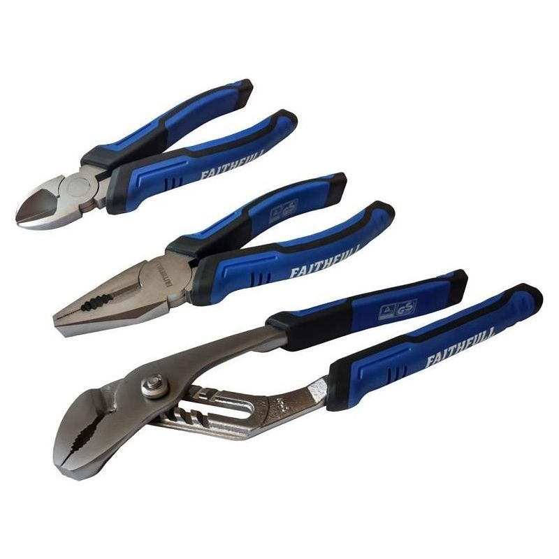 Faithfull Soft Grip Pliers Set, 3 Piece Faithfull - Dynamic Drive