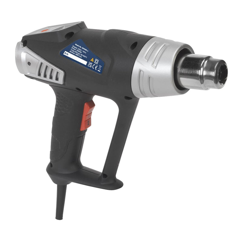 Sealey Deluxe Hot Air Gun Kit LED Display 2000W 80-600°C 4 Nozzles Heat Gun Sealey  - Dynamic Drive
