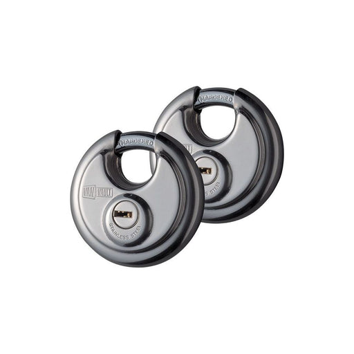Van Vault Stainless Steel Disc Padlock Twin Pack 70mm Van Vault - Dynamic Drive