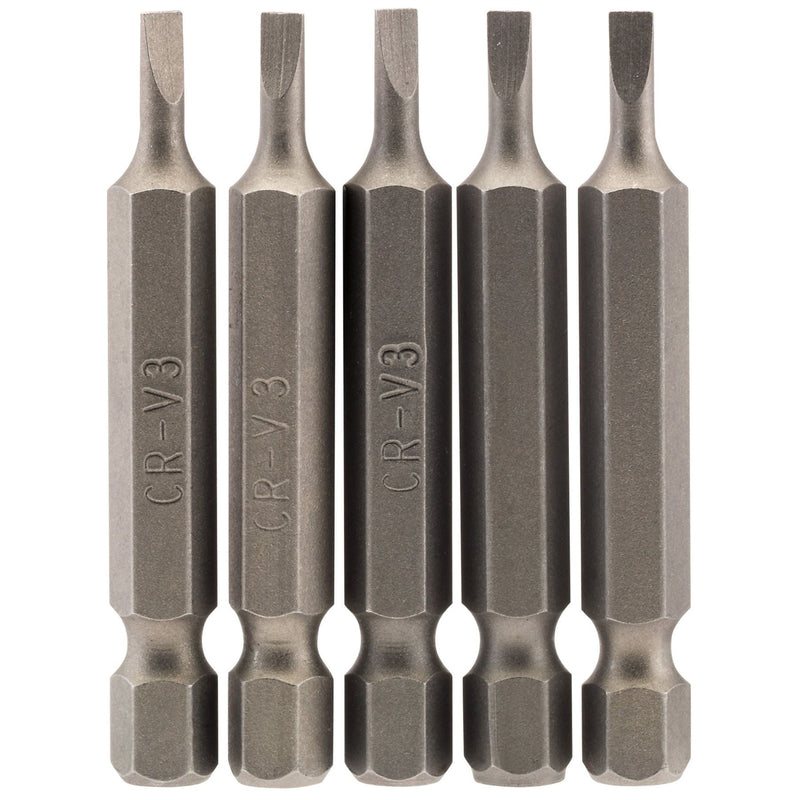 Draper Plain Slot Insert Bit, 3mm, 1/4" Hex, 50mm Long (Pack of 5) 64267 Draper - Dynamic Drive