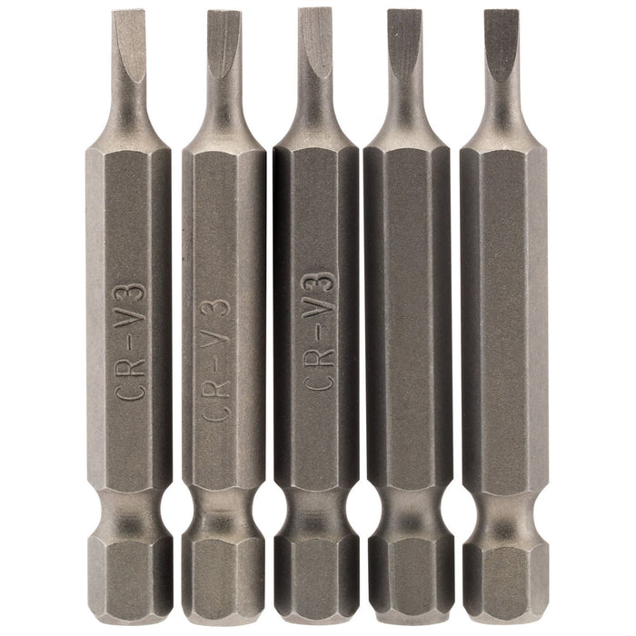 Draper Plain Slot Insert Bit, 3mm, 1/4" Hex, 50mm Long (Pack of 5) 64267 Draper - Dynamic Drive