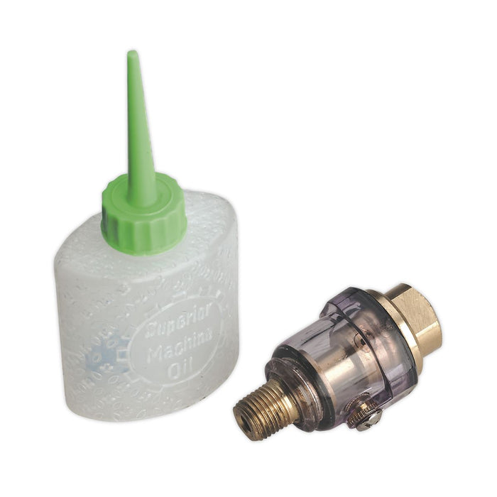 Sealey Mini In-Line Air Tool Oiler 1/4"BSP with Filler SA111 Sealey - Dynamic Drive