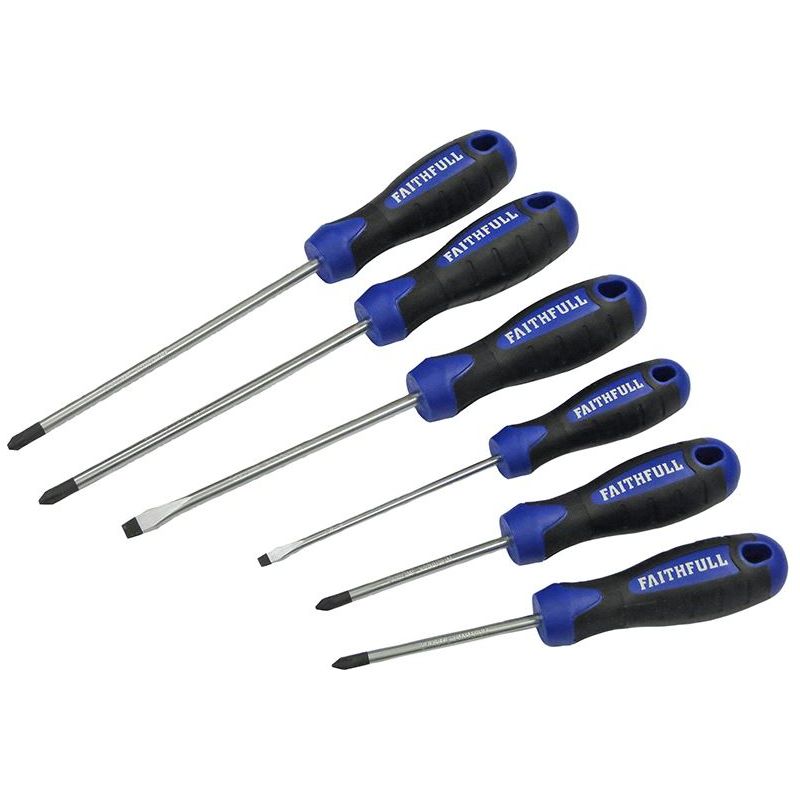 Faithfull Boxed Soft Grip Screwdriver Set, 6 Piece Faithfull - Dynamic Drive
