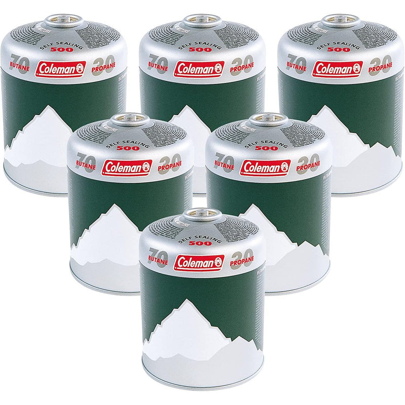 6x Coleman C500 Gas Cartridge Butane Propane Mix Self Sealing Screw Thread Coleman  - Dynamic Drive