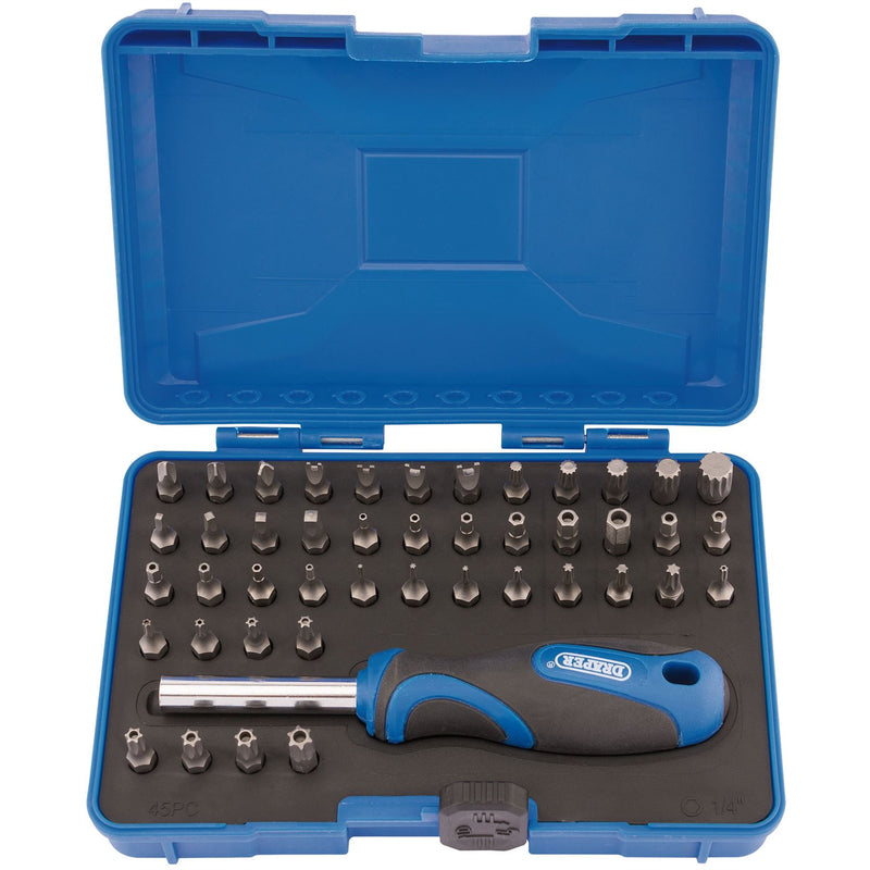 Draper Security Screwdriver Bit and Driver Set (45 Piece) 82399 Draper - Dynamic Drive