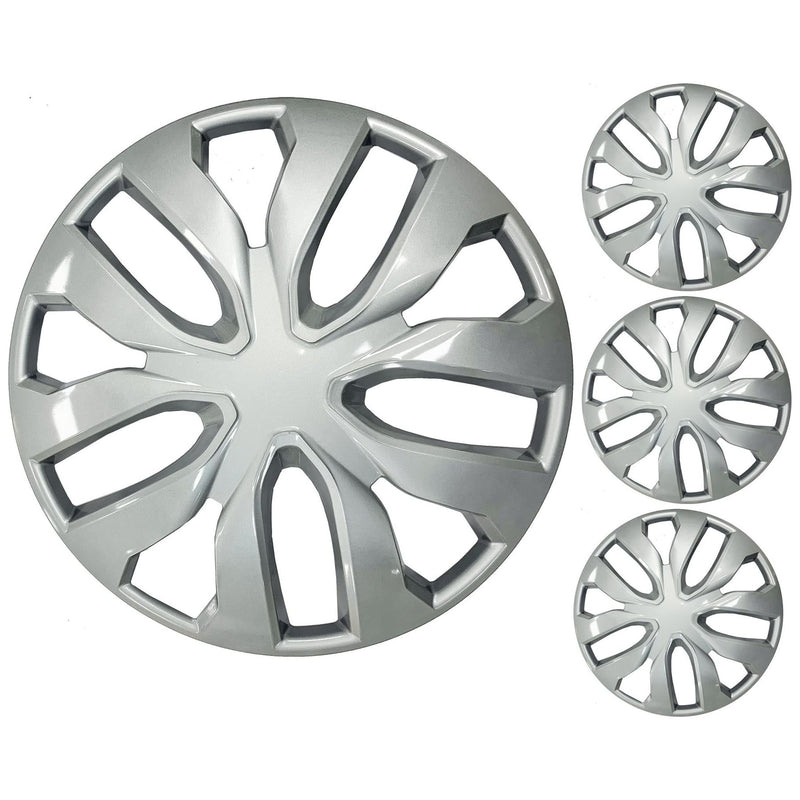 Set of 4 17" Octane Multi Spoke Grey Wheel Trims Hub Caps Covers Simply  - Dynamic Drive