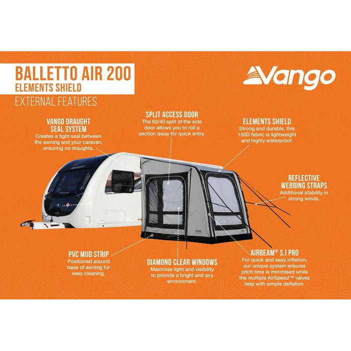 Vango Balletto Air 200 Elements Shield Caravan Awning Vango - Dynamic Drive