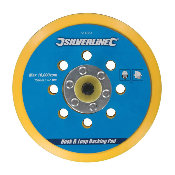 Silverline Hook & Loop Backing Pad 150mm / 5/16" UNF Silverline - Dynamic Drive
