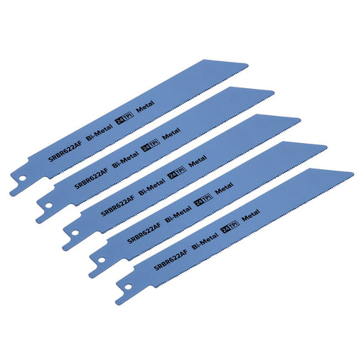Sealey Reciprocating Saw Blade Metal 150mm 24tpi Pack of 5 SRBR622AF Sealey - Dynamic Drive
