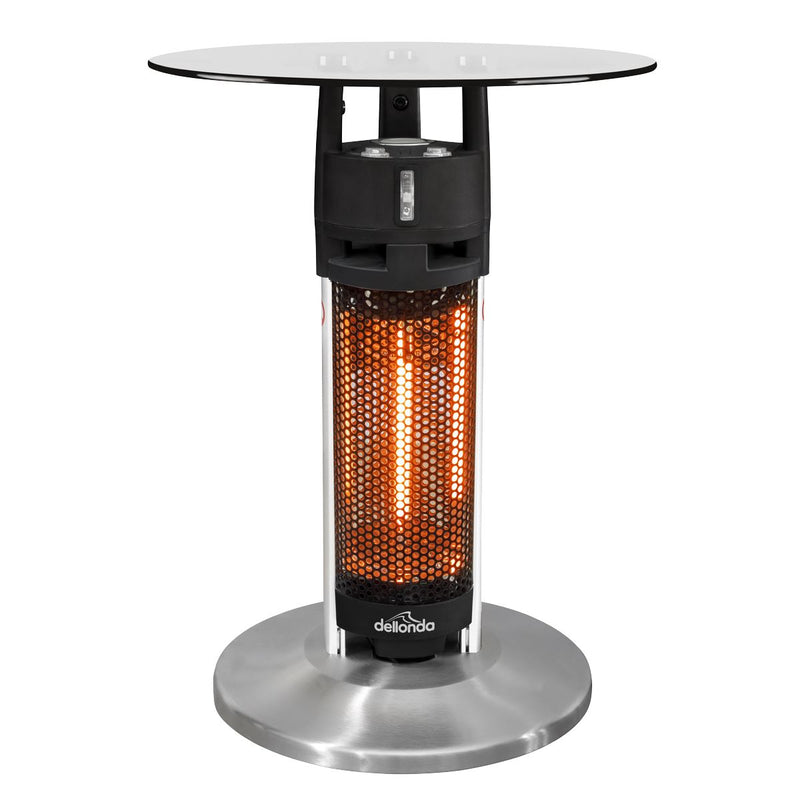 Dellonda Bistro Table with 1200W Heater - Black/Stainless Steel Dellonda  - Dynamic Drive