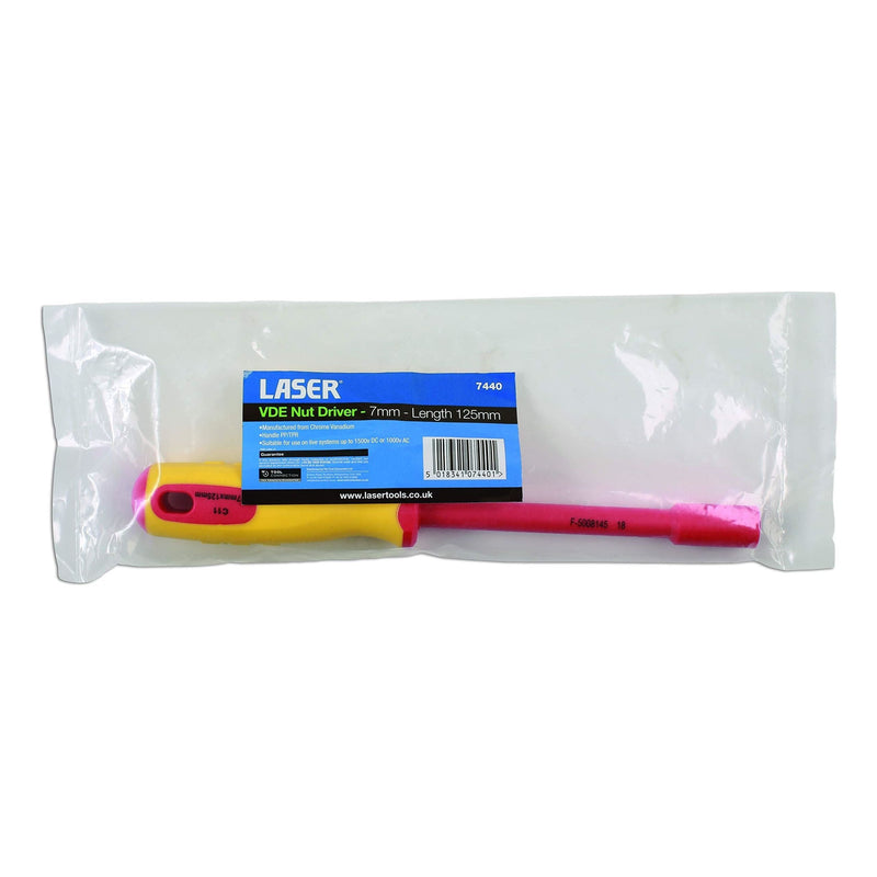Laser VDE Nut Driver 7mm 7440 Laser - Dynamic Drive